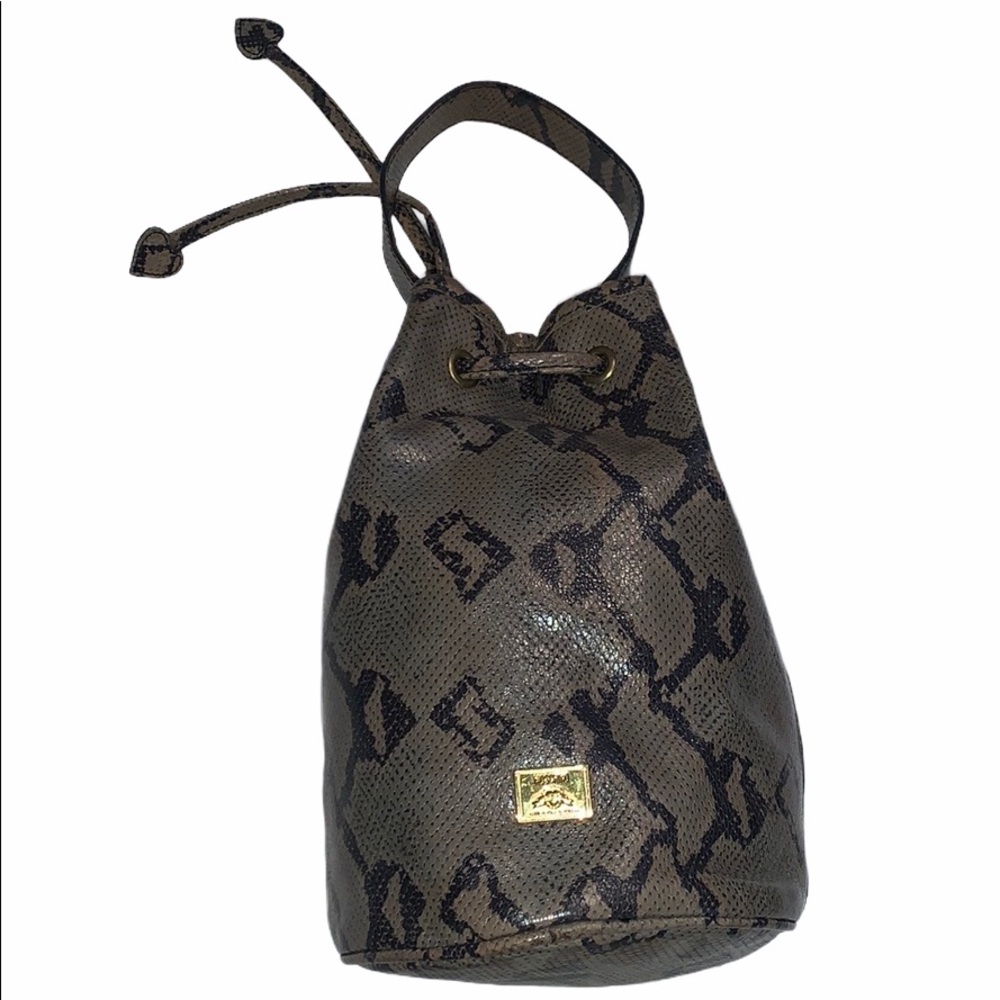 MOSCHINO VINTAGE SNAKESKIN BARREL TOTE